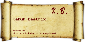 Kakuk Beatrix névjegykártya